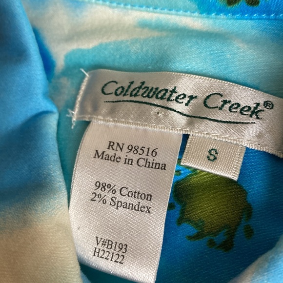 🔷Coldwater Creek Multi-Color Floral Watercolor Print Cotton Jacket Size Small - Picture 7 of 7
